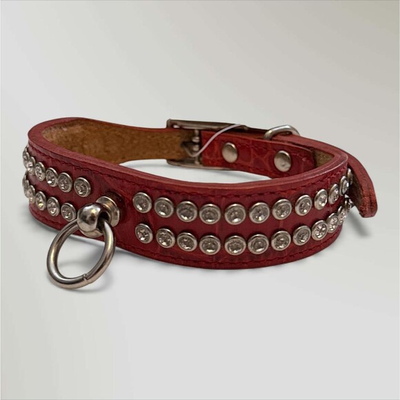 NWT Lady Churchwell's Cat Collar Swarovski Crystal Italian Leather - 10" - Picture 3 of 6
